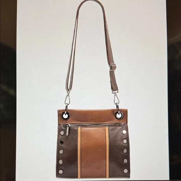 Hammitt Two-Tone Brown Leather Messenger Bag